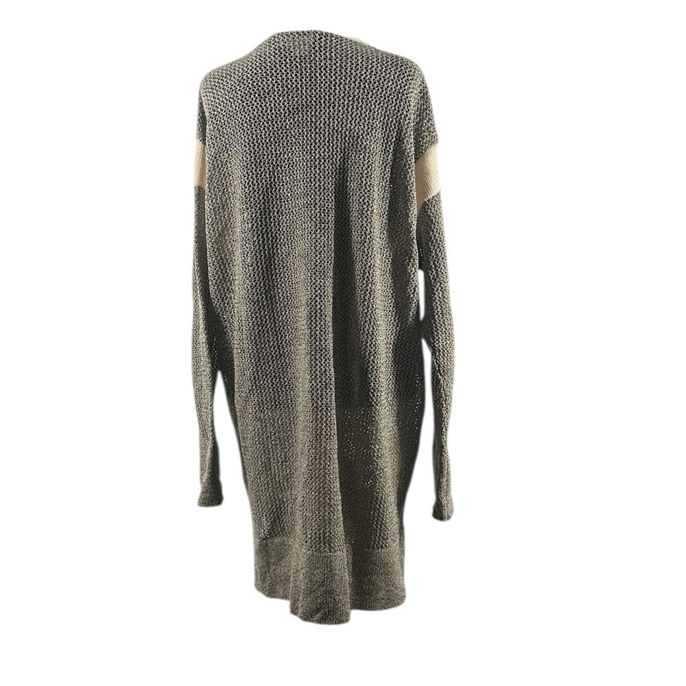Holt Renfrew cardigan open knit neutral sweater luxury wool rayon vintage sz 3X - Picture 2 of 8